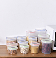 Contenants de stockage alimentaire en silicone PP hermétiques avec couvercles à vis, empilables, sans BPA, compatibles micro-ondes, organisateur de cuisine et de réfrigérateur