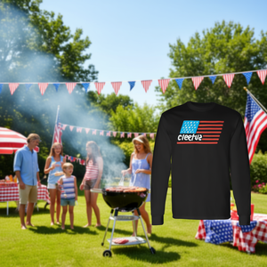 Camiseta de manga larga Cleetus con diseño de bandera estadounidense, ropa negra para hombre - Product Image 3