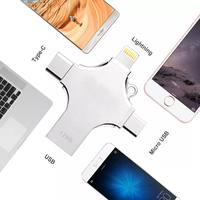 Tipo C 4 en 1 Pen Drive Otg Usb Flash Drive 3,0 para teléfono móvil 16GB 32GB 64GB 128GB 256GB 4 en 1 Tipo-c Memory Stick