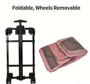 Sac à roulettes multifonctionnel en Oxford pour le <span class=keywords><strong>transport</strong></span> d'animaux de compagnie, sac à dos <span class=keywords><strong>pliable</strong></span> à fermeture éclair pour <span class=keywords><strong>chat</strong></span>/chien, idéal pour les aventures en plein air - Product Image 6