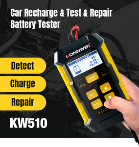 Outils automobiles Konnwei <span class=keywords><strong>Testeur</strong></span> <span class=keywords><strong>de</strong></span> batterie <span class=keywords><strong>de</strong></span> voiture <span class=keywords><strong>Chargeur</strong></span> <span class=keywords><strong>de</strong></span> réparation par impulsions <span class=keywords><strong>Testeur</strong></span> <span class=keywords><strong>de</strong></span> charge automatique intelligent pour toutes les batteries <span class=keywords><strong>de</strong></span> voiture - Product Image 5