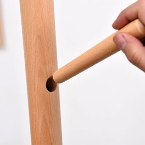 Perchero de bambú Natural para colgar ropa, organizador de almacenamiento de ropa de madera <span class=keywords><strong>con</strong></span> estante superior y Zapatero - Product Image 5
