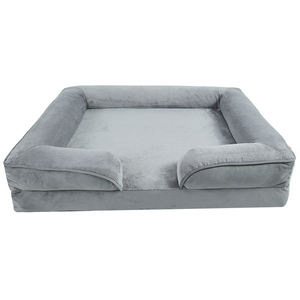 Cama para Perros Grandes, Rectangular, Gris, Ortopédica, Resistente a Mordidas, de Espuma y Felpa Corta, Personalizable al por Mayor - Product Image 2