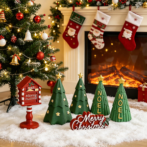 Hot Sale Resin Table Decorations Gifts for <strong>Christmas</strong> Days <strong>Postbox</strong> and Tree Shaped <strong>Christmas</strong> Ornaments for Desktop Display Gifts - Product Image 2