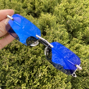 Lunettes photochromiques UV400 sans monture en TR90, forme rectangle polygonal, avec verres gris photochromiques, anti-lumière bleue, <span class=keywords><strong>pour</strong></span> hommes et femmes - Product Image 4