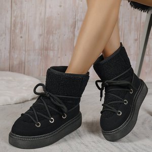 <span class=keywords><strong>Botas</strong></span> de Nieve para Mujer, con Suela Gruesa, para Otoño e Invierno, con Cordones Cruzados, Talla Grande, Cálidas - Product Image 2
