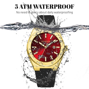 Nuevo Reloj de Cuarzo de Acero Inoxidable para Hombre, Correa de Goma y Acero Inoxidable, Diseño de Lujo para Negocios, Movimiento Japonés Miyota - Product Image 4