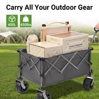 Wagon pliable, chariot de plage pliable avec grandes roues pour le sable, utilitaire tout-terrain robuste et chariot de jardin