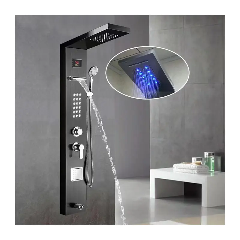 샤워 헤드 3 스프레이 설정 고압 필터 켜기 스위치 분리 식 샤워 헤드 강우 핸드 노즐