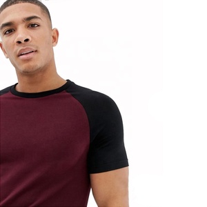 高品質のカスタムプレーンペルーピマ綿100% Tシャツ販売ツートンカラースリムフィットTシャツ - Product Image 3