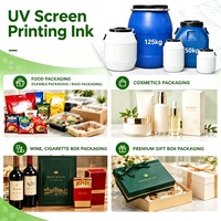 Encre de sérigraphie UV résistante aux rayures, effet cristal brillant, qualité alimentaire, pour l'impression sur carton, emballage haut de gamme pour le tabac et le vin