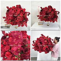 Arrangements floraux de mariage en gros, boules de fleurs artificielles rouges de haute qualité, décoration de mariage, fleurs réalistes, centre de table