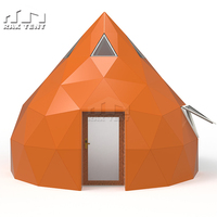 Glamping Zome Home Tente de luxe pour hôtel Tente en forme de dôme en verre avec salle de bain