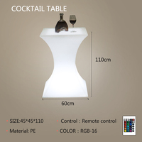 Fabrication de 16 tables lumineuses aux couleurs changeantes meubles d'extérieur imperméables à led table de bar