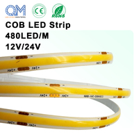 Tira de Luz LED COB Regulable sin Puntos, 12V 480LEDs/m, Cinta Flexible para Iluminación Ambiental de Dormitorios