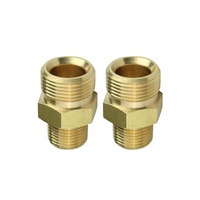 Laiton M22-14mm mâle 3/8 1/4 filetage tuyau externe raccord de mamelon hexagonal 4500 PSI nettoyeur haute pression adaptateur d'accouplement outil de nettoyage de voiture