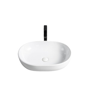 Lavabo Ovale <span class=keywords><strong>da</strong></span> <span class=keywords><strong>Appoggio</strong></span> dal Design Semplice Personalizzato, <span class=keywords><strong>Lavandino</strong></span> Bianco Liscio in Ceramica, Sanitari <span class=keywords><strong>da</strong></span> <span class=keywords><strong>Bagno</strong></span> - Product Image 6
