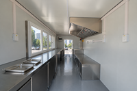 Remorque alimentaire en fibre de verre au design tendance et personnalisable, double essieu tandem, résistante à la rouille, équipement de cuisine complet, support OEM/ODM