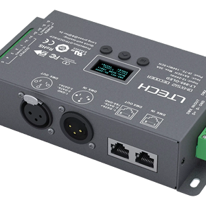<span class=keywords><strong>Ltech</strong></span>-Decodificador para iluminación de escenario, dispositivo de iluminación <span class=keywords><strong>DMX</strong></span> 512, 8bit, 16bit, RGBWY, 6A * 5CH, Max.30A, Max.720W, XLR, RJ45, RDM, XLR, RJ45 - Product Image 1