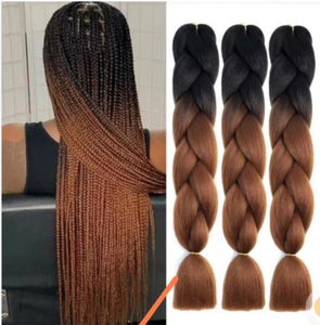 Estensione dei capelli intrecciati Jumbo di colore sintetico Ombre 24-82 pollici logo personalizzato scatola all'uncinetto treccia Bulk capelli intrecciati Pre allungati - Product Image 3