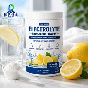 Poudre d'hydratation électrolytique <span class=keywords><strong>sans</strong></span> <span class=keywords><strong>sucre</strong></span> ajouté RH, eau de coco pour adultes, mélange de minéraux marins Aquamin, <span class=keywords><strong>sel</strong></span> rose de l'Himalaya, 30 portions - Product Image 4