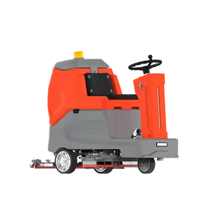 high efficient floor cleaning machine dual brushes riding floor scrubber dryer
