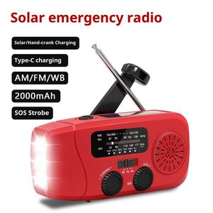 Radio d'urgence AM/FM à manivelle Zowie 086, lampe torche 2000mAh, alarme SOS, haut-parleur intégré pour utilisation en cas de survie - Product Image 3