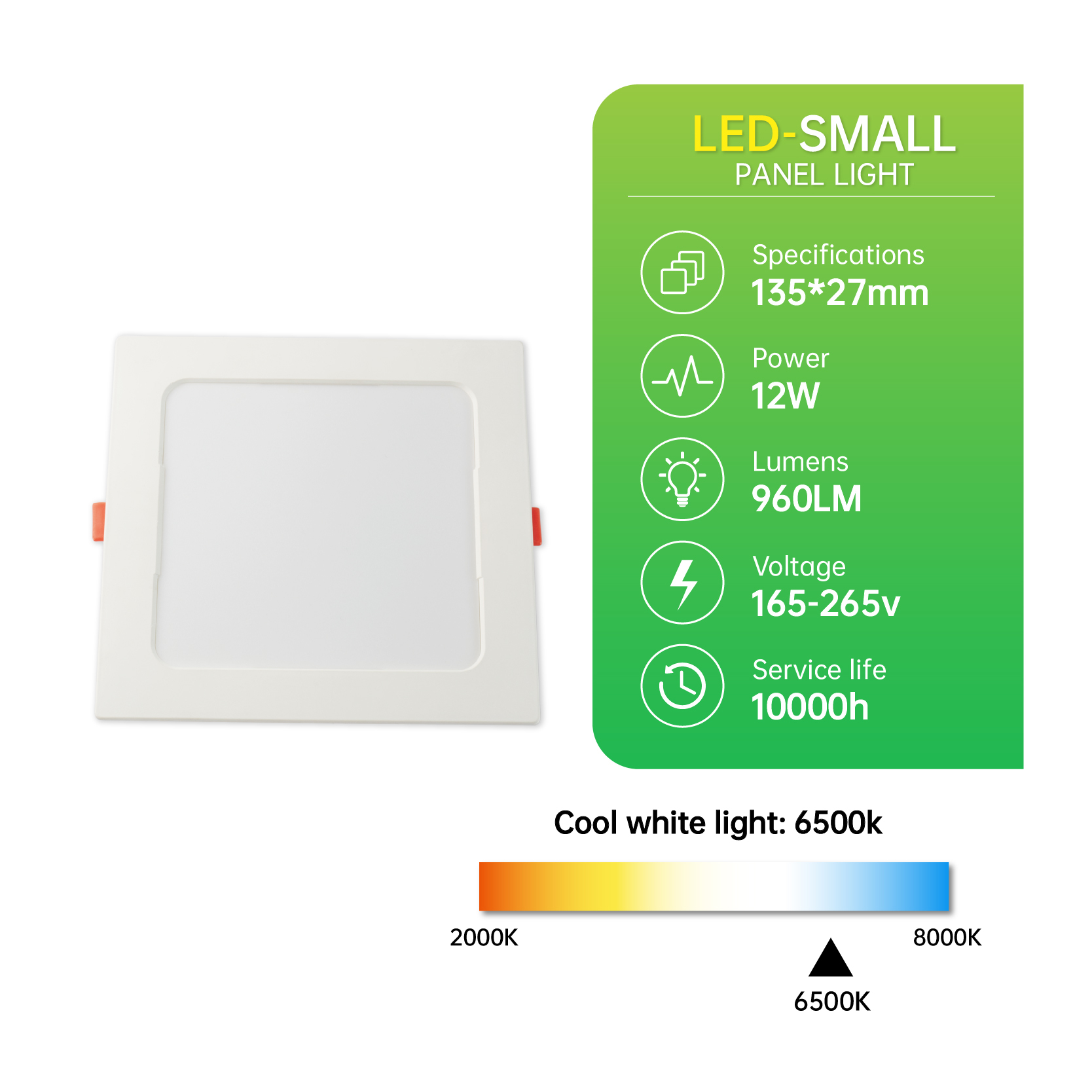 6 Inch Round SMD2835 LED Panel Light 12W 6500K Flicker Free High CRI 70 Surface Mounted Ceiling Light for Home Office