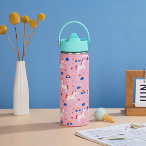 Outdoor Portable Handle Suction Tube Cartoon Keep Cold and Hot 6-12 Hours Children's Vacuum <b>Thermos</b> <b>Cup</b> 304 Stainless Steel - Product Image 5
