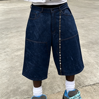 Shorts de travail cargo en daim délavé à l'acide, taille haute, double genouillère, pour hommes, fabriqués sur mesure par YSJY