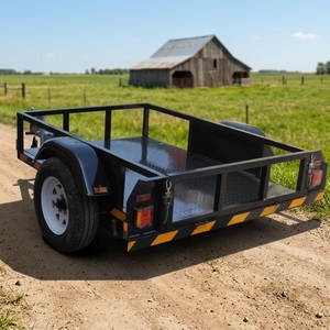 Remorque utilitaire à essieu unique en acier robuste avec côtés grillagés pour le transport de marchandises agricoles et paysagères, avec roue de <span class=keywords><strong>jockey</strong></span>, directement de l'usine - Product Image 5