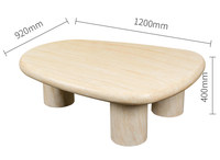 Table basse design irrégulière, table à thé moderne de luxe léger style Wabi Sabi avec motif marbré pour salon