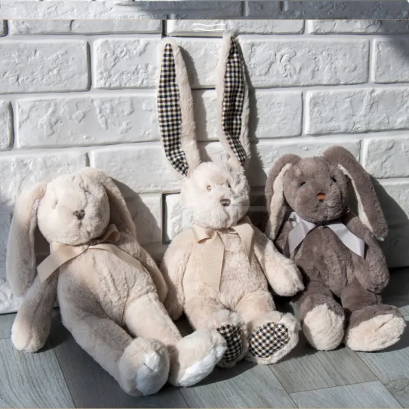 Wholesale Soft Stuffed Animals Kids Long Ear bunny Rabbit Sleeping Cute Cartoon Plush Toy Easter Bunny Children Birthday Gift