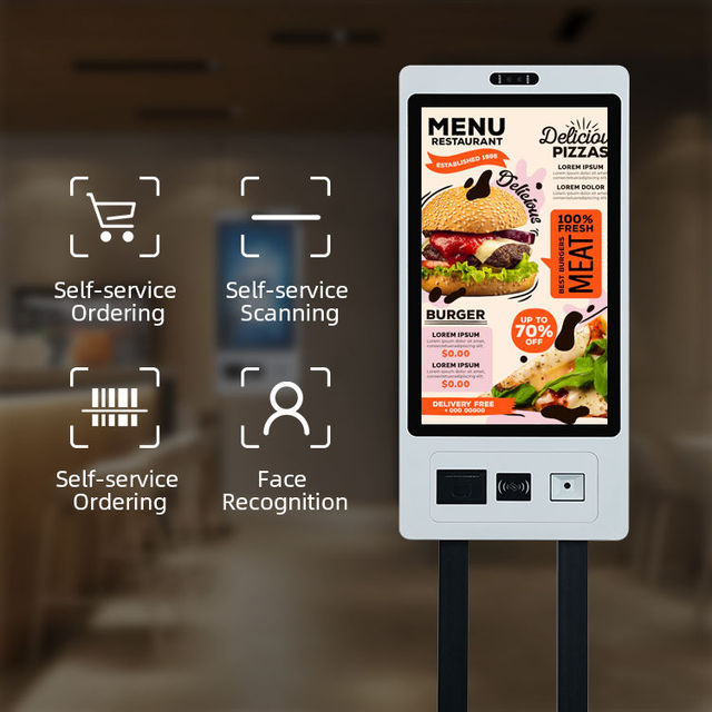 Flexible Price 21.5 Inch Restaurant Self Service Ordering Queue Printing Touch Kiosk QR Payment SDK Barcode Reader