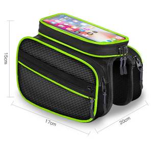 Bolsa de accesorios para ciclismo al aire libre, impermeable, extraíble, de gran capacidad, con orificio para auriculares, para manillar de bicicleta - Product Image 6