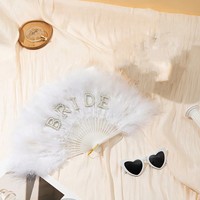 Éventail en plumes de marabout blanches, à tenir à la main, pour fêtes, carnavals, spectacles de danse, décoration, vente en gros, lot