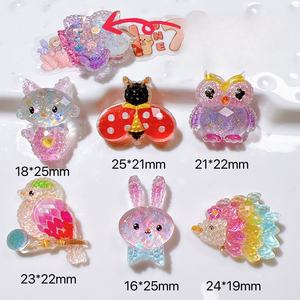 Vendite calde oggetti artigianali in resina Mini animali in resina <span class=keywords><strong>gufo</strong></span> riccio coniglio passero all'ingrosso fai da te custodia per telefono Charms portachiavi per decoro - Product Image 2