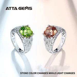 4.3กะรัตแหวนไพลินสีฟ้าสำหรับคน100% 925สเตอร์ลิงสีฟ้าแหวนไพลินเครื่องประดับปรับพรรคของขวัญหมั้นแต่งงาน - Product Image 6