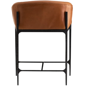 Evelyn Counter <b>Stool</b> iron/Russet <b>Leather</b> ,Black <b>Leather</b> Durable High Bar <b>Stool</b> for Home Bar & Dining Room - Product Image 5