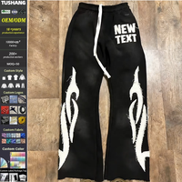 Pantalon de survêtement évasé pour homme, effet délavé soleil, avec appliqué et patch brodé personnalisé, par le fabricant Sun Fade