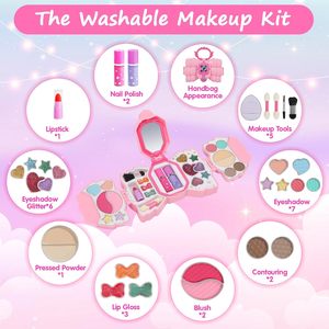 EPT Fashion Valigetta Cosmetica Lavabile Fai-da-te Divertente con Specchio, Set Trucco per Bambine e Ragazze, Kit Trucco per Bambini - Product Image 6