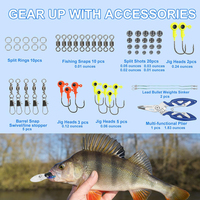 Leurres de pêche Tackle Box Kit de pêche à l'achigan comprenant un leurre animé Crankbaits Spinnerbaits Worms en plastique souple Topwater Leurres Hook