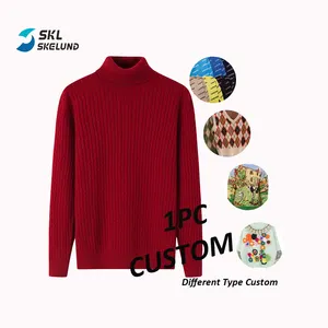 2022 High Quality Sleeveless Sweater Cashmere Jumper Red Blue Black knitted Vests &sweater for Men 100% Wool Men's Sweaters
