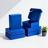 Boîte cadeau bleu marine, boîte d'expédition en carton ondulé pour l'emballage de produits, l'expédition, le stockage, la vente en gros, logo personnalisé