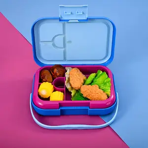 Aohea儿童微波炉安全便当盒塑料可重复使用饭盒环保容器带手柄