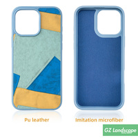 Géométrie irrégulière antichoc housse de téléphone de protection couleur bloquant étui de téléphone portable en cuir Pu personnalisé