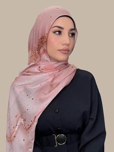 Nouveau hijab imprimé color block en modal Wennuan 180*70cm, multifonctionnel, élégant et doux, foulard pour femmes, printemps - Product Image 4