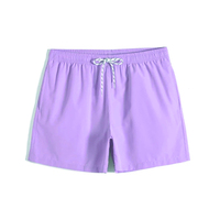 Short de bain personnalisé de marque privée, vêtements de natation pour hommes de couleur unie, vêtements de plage en polyester 100% avec cordon de serrage différent