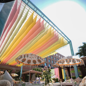 LANJO Hanging White Ceiling <b>Drape</b> Light Event Decor Ceiling Stage <b>Drape</b> <b>Curtain</b> Backdrops for Wedding Events - Product Image 1