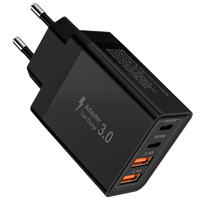 Adaptateur secteur multi-ports USB Type-C, prise EU/US/AU/UK, chargeur rapide PD 20W QC3.0, adaptateur 4 en 1, chargeur mural rapide de voyage
